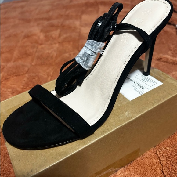 Black Strappy High Heel Sandals - Picture 1 of 2